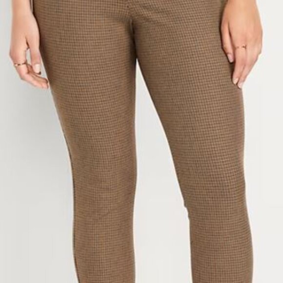 OLD NAVY High-Waisted Pixie Skinny Ankle Pants, Gold Houndstooth, Size 4P - Picture 3 of 9